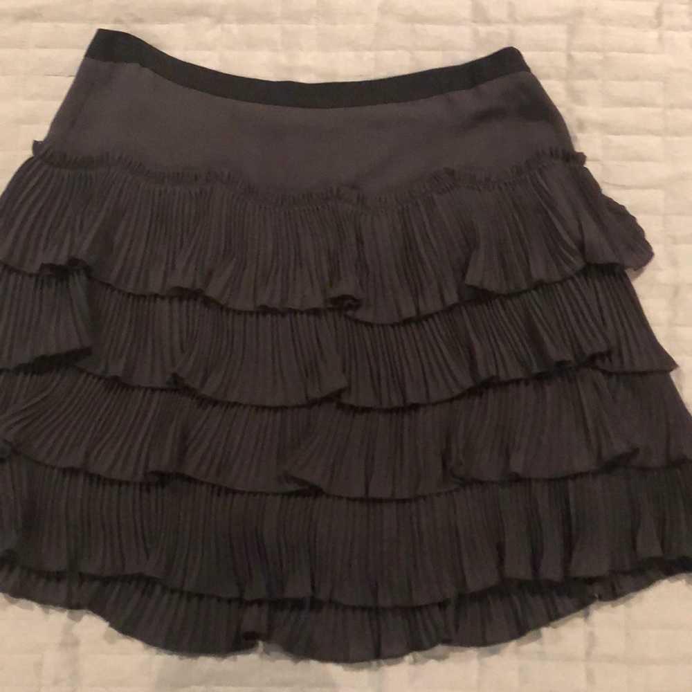 Grey Ruffled Mini Skirt